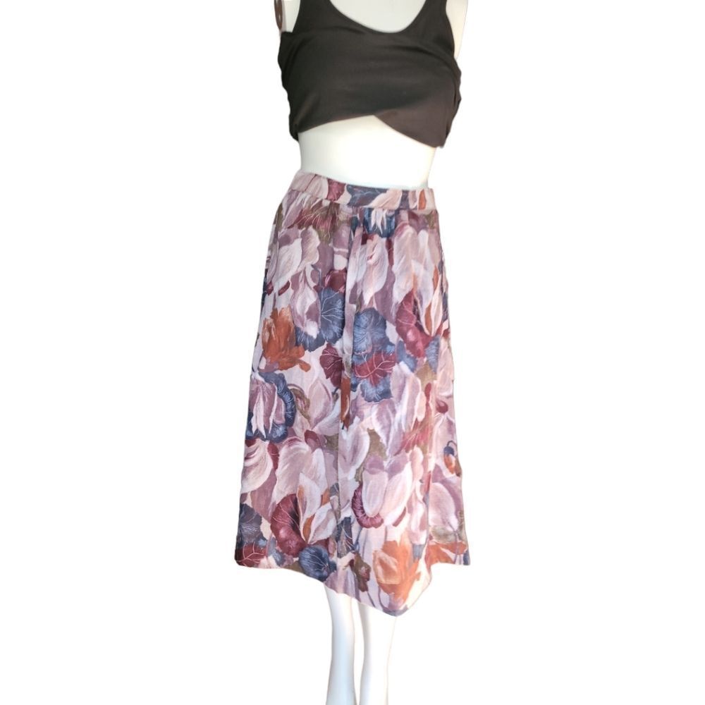 Vintage Floral A-line skirt 29W - Picture 9 of 9
